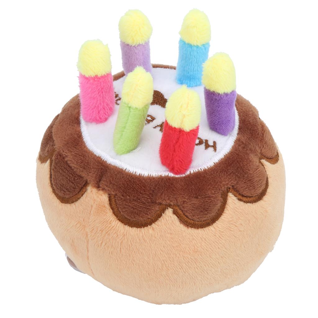 Dog Birthday Cake Toy Plush Candle Birthday Cake Toy Squeaker Chew Dog Toy for Dogs