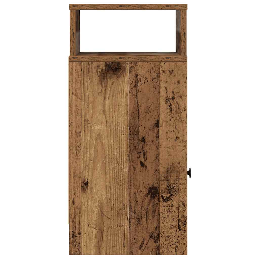 Nightstand with Drawer Rustic Wood Look 25 x 31 x 66 cm