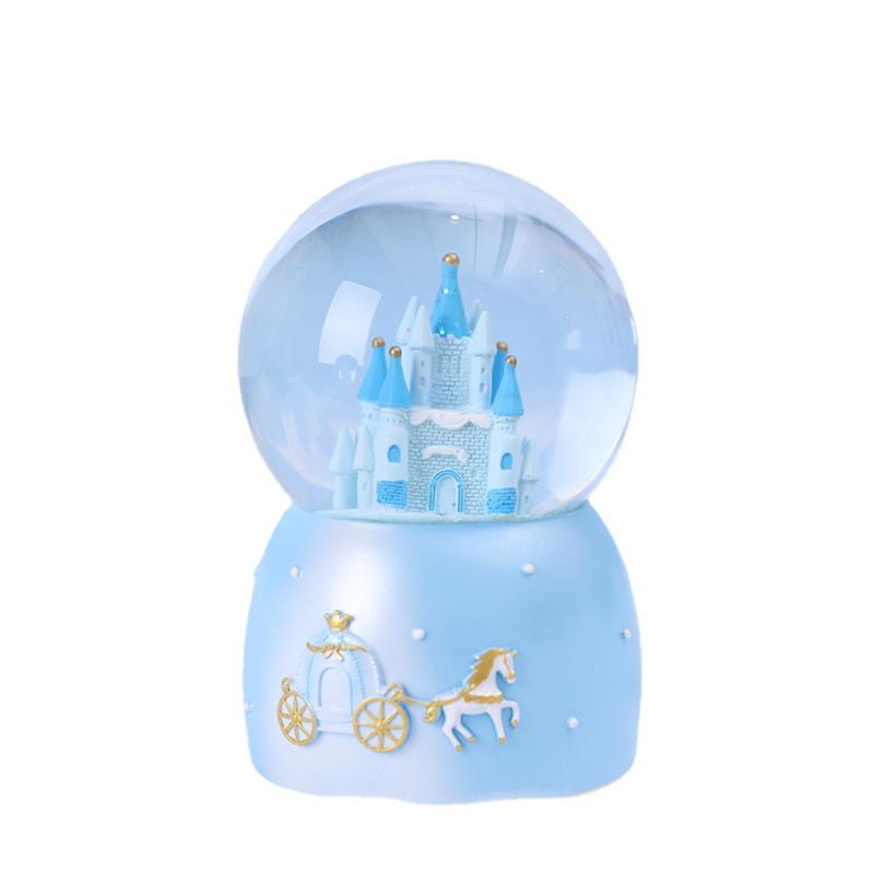 Pink Heart Castle Music Box Lantern - Snow Princess Dream Castle Birthday Gift