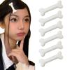 White Bone Hair Clip Cute Cartoon Bobby Pin Y2k Fashion Hair Volume Clip Small Hairpins Barrettes Creative Hair Accessories
