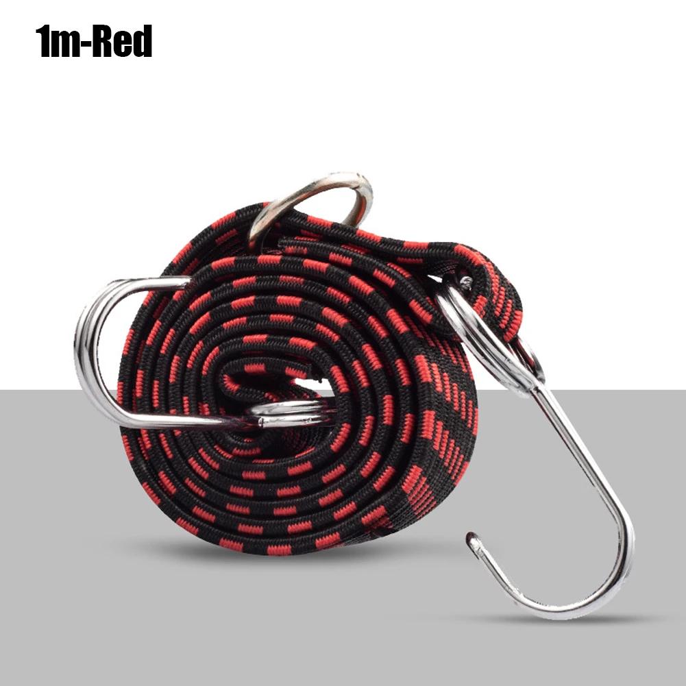 Эластичные шнуры-резинки с крючком, прочный ремень-резинка для багажа, противоскользящий плоский эластичный трос для мотоциклов, велосипедов, движущихся