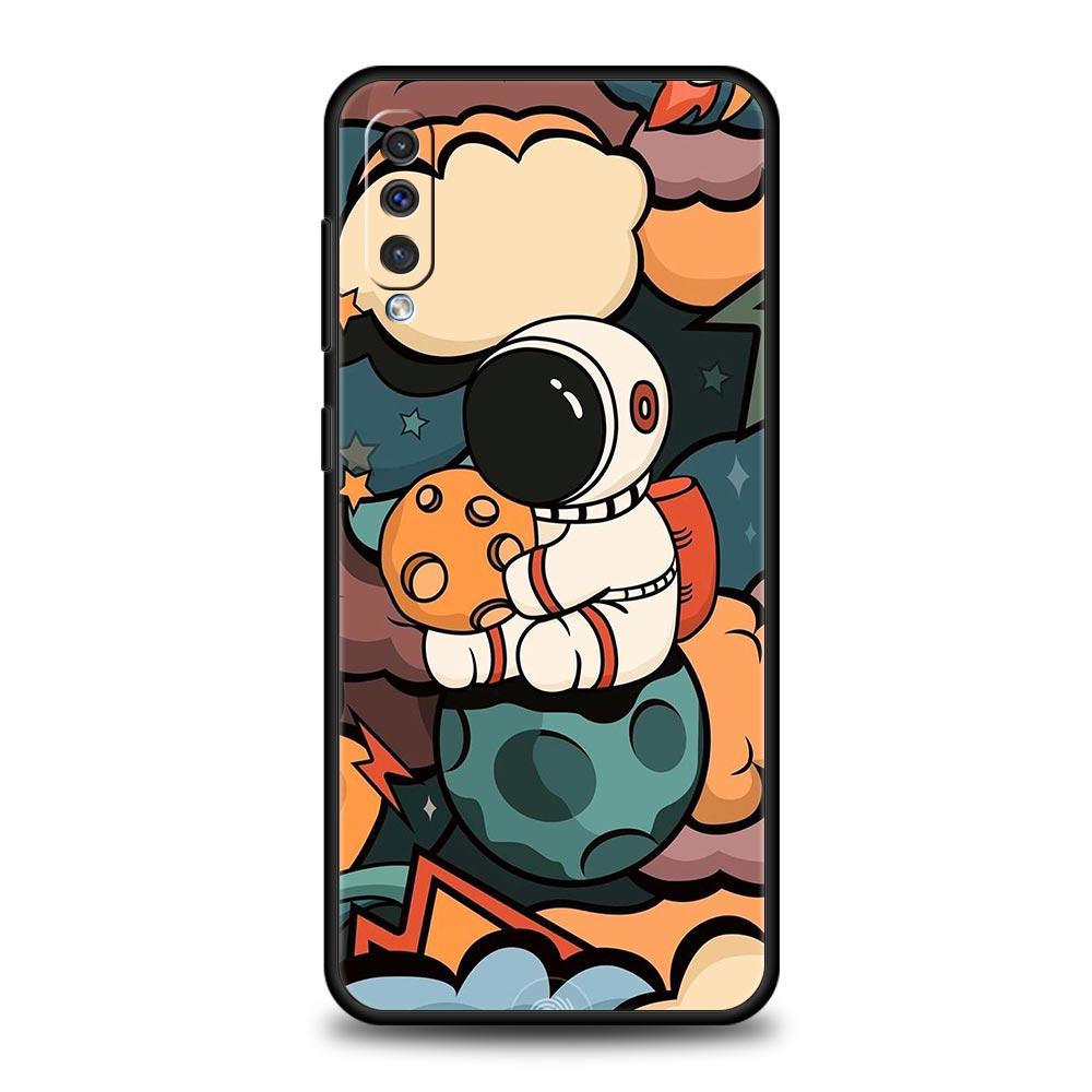 Мультяшный милый чехол-космонавт для телефона Samsung Galaxy A56 A36 A26 A16 A34 A24 A42 A22 A20 A12 A40 A30 A10 5G Мягкий чехол-бампер из ТПУ