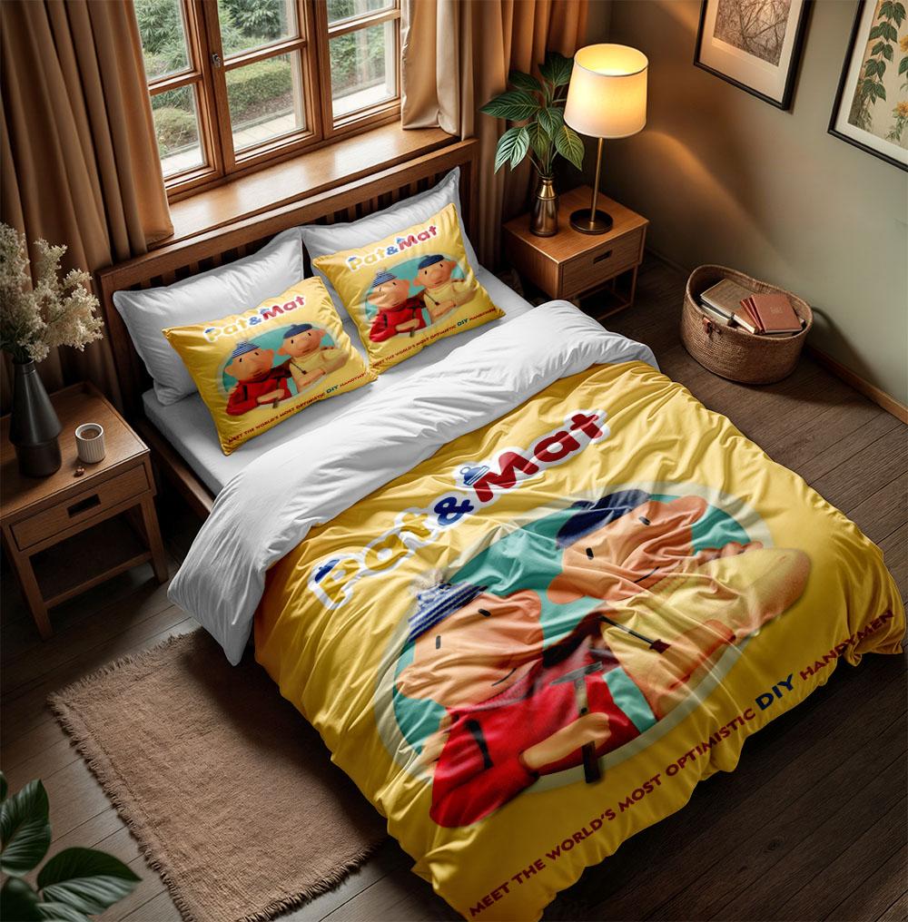 Боб и Бобек, Максипес Фик, Пэт и Мэт, Сказки мха и папоротника, Ракосничек Односпальный Двуспальный Королевский Комплект пододеяльника без простыни