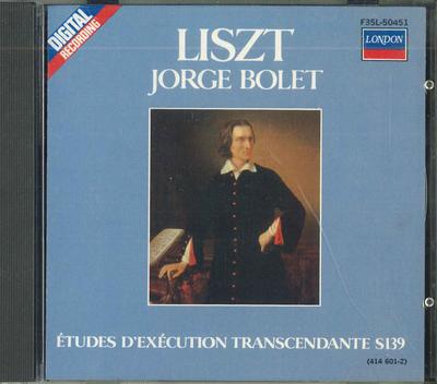 CD ХОРХЕ БОЛЕ - Лист, этюды D'execution Transcend F35L50451 LONDON 1986 Япония Классика Б/у