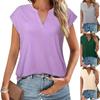 Летние повседневные однотонные свободные футболки с V-образным вырезом и короткими рукавами для женщин