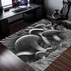 Black white mushroom optical illusion 3D rug abstract art carpet modern living room floor mat psychedelic home decor