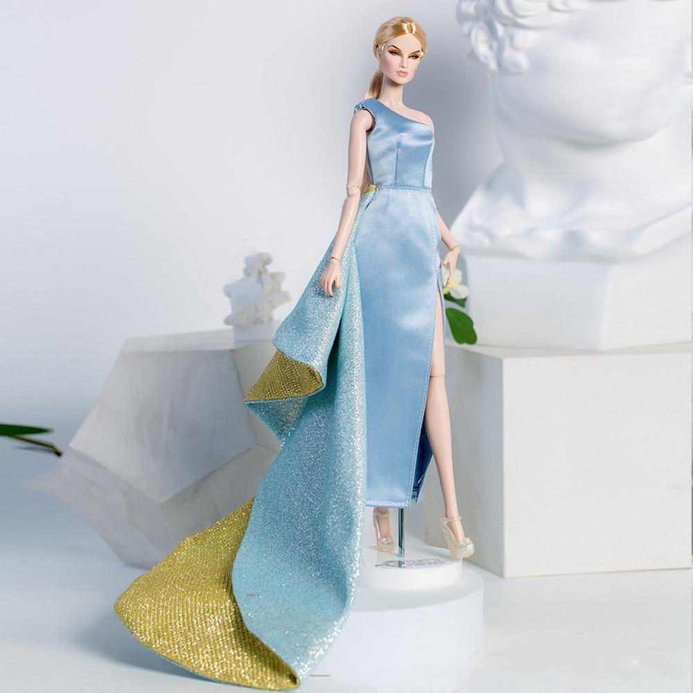 Европейская модная кукла-супермодель, синее платье, кукольное платье принцессы для куклы 30 см/для кукол BJD 1/6