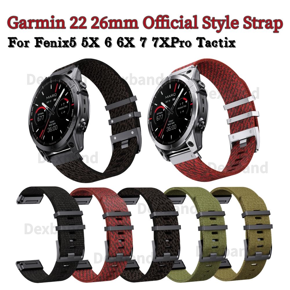 22 26 мм нейлоновый ремешок Garmin Jacquard Easy Fit для Fenix 7/7X Pro/7X/6X/6 Pro/5X/5/6/Epix/Instinct Сменный ремешок