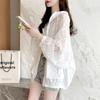 Женская летняя солнцезащитная одежда корейская кружевная ажурная тонкая свободная повседневная женская куртка с капюшоном