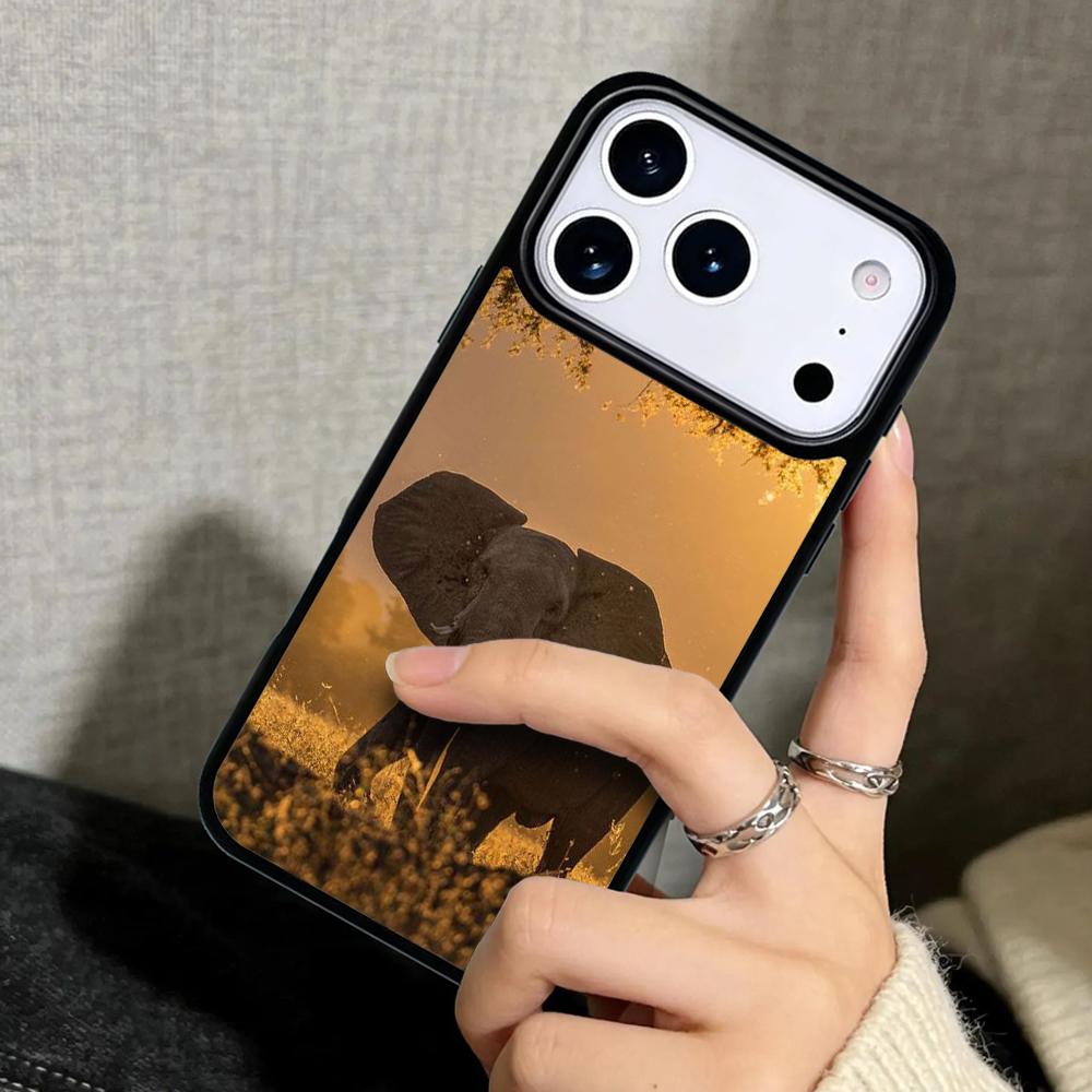 Capa Case for iPhone 17 Air 16 Pro Max 15 Plus 11 13 Mini 14 12 Back Phone Cover Elephant Animal soft