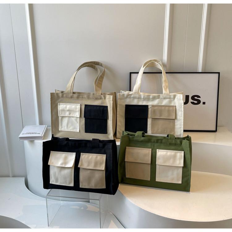 Стильная холщовая сумка-тоут большой вместимости для женщин, уличная мода, сумка через плечо