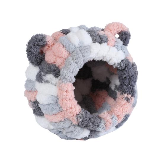 Плюшевое гнездо для птиц Мягкий круглый домик для птиц с ушками Уютное теплое гнездо-укрытие для попугая Пушистая пещера-гнездо для неразлучника конура волнистого попугайчика кореллы