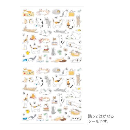 Midori notebook sticker sticker cat pattern S + M 2 types set 82687006 82688006