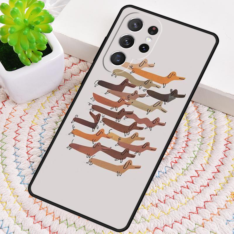 Cartoon Dachshund Sausage Dog Phone Case for Samsung Galaxy note 10 pro S26 Ultra S23 S24 FE S25 S21 S22 PLUS shockproof Cove