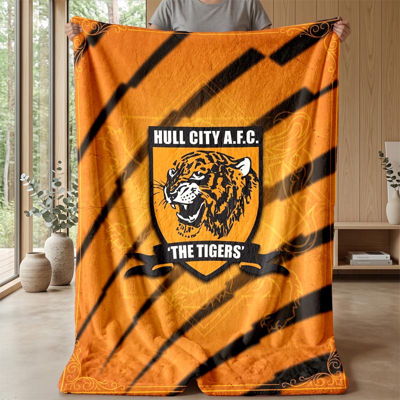 Фланелевое флисовое одеяло Hull FC Уютное теплое плед для дивана кровати путешествий Всесезонное использование