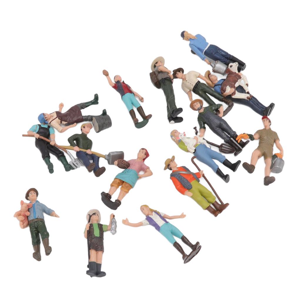 16 шт. Модель фермерского персонажа Красочный DIY Ролевая игра Яркий Изысканный Фермер Миниатюрная игрушка для