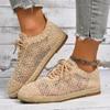 Мода 2025 Горячая Распродажа Женская Обувь На Шнуровке Женские Вулканизированные Туфли Мода Ажурные Новые Большие Размеры Повседневные Удобные На Плоской Подошве Низкий Каблук