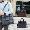 Мужская клетчатая сумка: Деловой классический портфель на одно плечо для 14-дюймового ноутбука