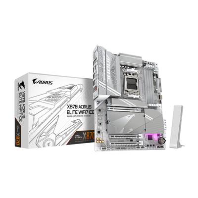 Gigabyte Материнская плата X870 AORUS ELITE WIFI7 ICE ATX с чипсетом AMD X870 MB6573