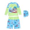 Boys' Long Sleeve Two-Piece Swimsuit with Mid-Length Pants