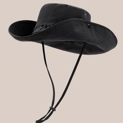 Western cowboy hat breathable sunscreen hat female climbing outdoor bucket hat sun male visor hat hiking hat