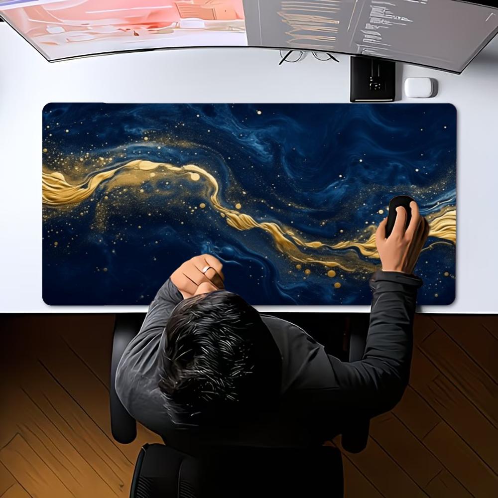 Large Black Gold Foil Marble Mousepad XXL Abstract Liquid Fluid Non‑Slip Rubber Pc Game Overlock Mouse Mats Gaming Accessories