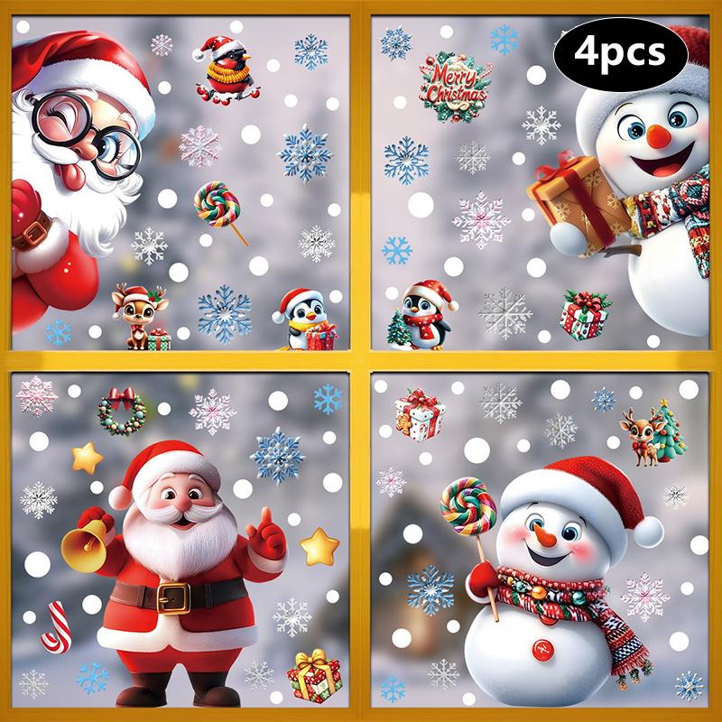 Creative Christmas Decorations, Electrostatic Stickers, Shop Window Decorations, Christmas Decorative Glass Stickers