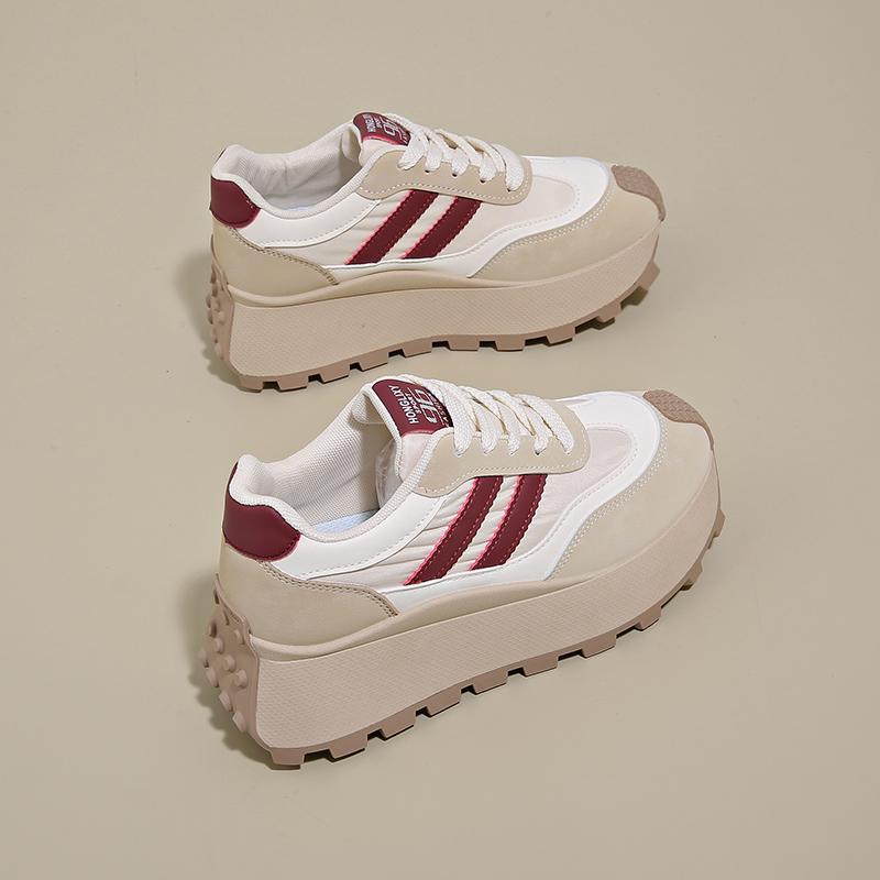 Мода CRLAYDK Мода Женские Нескользящие Туфли на Платформе для Ходьбы Повседневные Кроссовки для Увеличения Роста Удобные На Шнуровке Стильные Теннисные