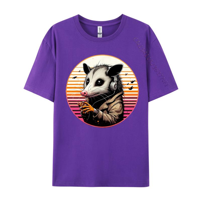 Dark Anime Style Opossum TShirt For Men New Coming Musician Top Tees Men Cotton Tops T Shirt Camisetas