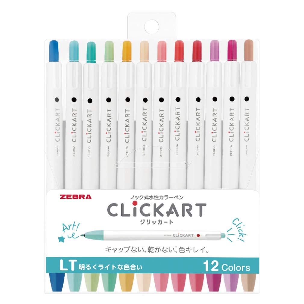Zebra Clickart LT Pen Set 12-Color Water-Based (WYSS22-12CLT)