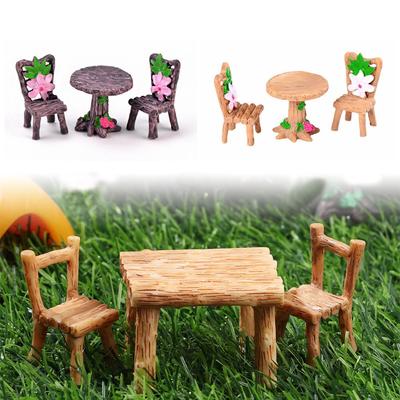 Домашний декор DIY подарки микропейзаж мини миниатюрный стол и стулья садовая мебель орнамент