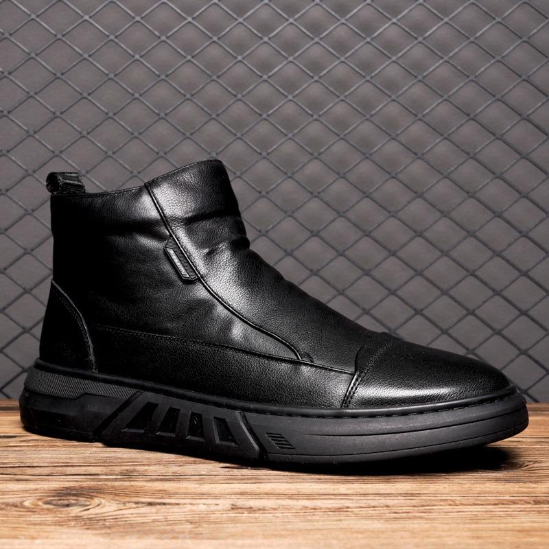 Fashion Classic Men Leather Boots Autumn Comfortable Wear-resistant High Top Casual Shoes Boot British Business Office Ankle Boot Spring