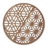 Alpha Takaba Choco Wa Asanoha Goma Natural Round Diameter 19cm Made Japan Art Kumiko Style Wind Panel Wooden Wall Hanging Decoration Modern Deco Room
