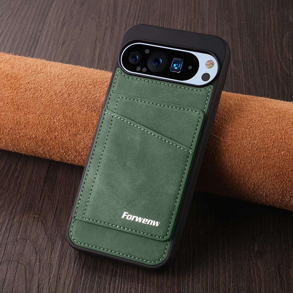 Для Google Pixel 9 8 Pro XL 8A 9A Чехол Ретро PU кожа Слот для карт Ударопрочная Подставка Задняя крышка