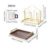 Wooden Handle Glass Tea Cups High Temperature Resistant Water Cups Stylish Milk Juice Cups  Office