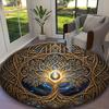 [Dark Mystic Mandala Printed Carpet] Non-slip Office Rug, Cozy Round Carprt for Living Room Use, Soft Home Sofa Chair Mat