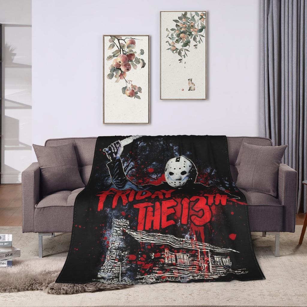 Пятница 13-е Джейсон Вурхиз Плед Пикник Фланель Постельное белье Пледы Для улицы Теплый На заказ Своими руками Качество Покрывало Подарок