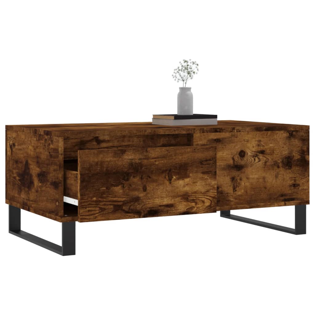 Coffee Table Smoked Oak 90x50x36.5 cm Particleboard