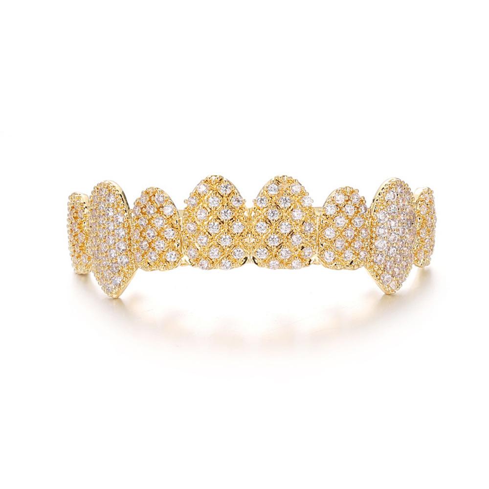 Fashion Full CZ Stone Rhinestone Braces Zircon Teeth Cap Brace For Women Men Top Bottom Dental Grills Personalized Body Jewelry