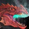 Sprayer LED Dragon Head Hanging Lamp Lantern Wall Lamp Resin Dinosaur Crafts Halloween Decoration Pendent Lamp