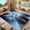 Erling Haaland Custom Crystal Velvet Rug, Personalized Name Text Print, Football Logo Soft Non‑Slip Floor Mat Home Decor Gift