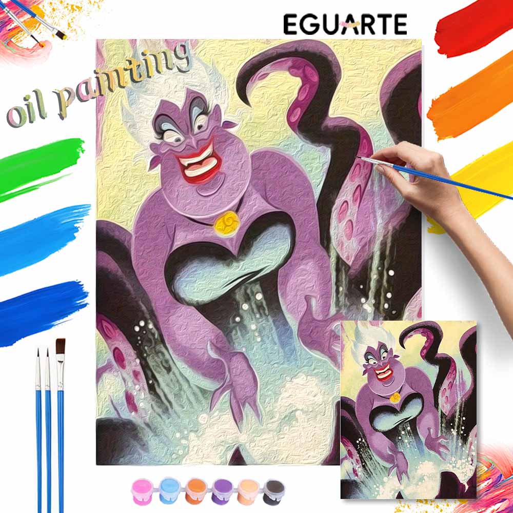 Disney Ursula oil painting digital painting art kit handmade diy painting home decoration gift