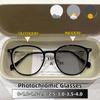 New Retro Round Frame Photochromic Myopia Glasses Women Men Anti Blue Light Color Changing Sunglasses Near Sight Eyewear +2.0