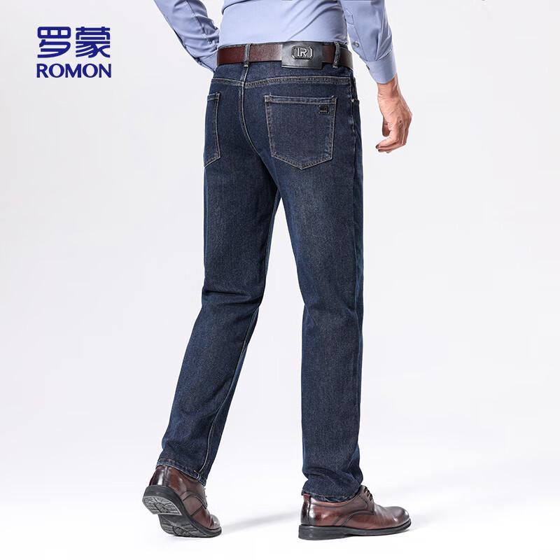 ROMON Мужские утепленные джинсы стрейч прямого кроя
