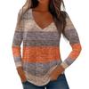 Womens Long Sleeve Tops V Neck Shirts Casual Stripe Print Basic Trendy Tee Blouses Fall Tunic Outfits Fitted T Shirts