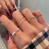 5pcs Bohemia Style Jewelry Rings Set Minimalism Metal Alloy Pearl Ring For Women Female Gifts