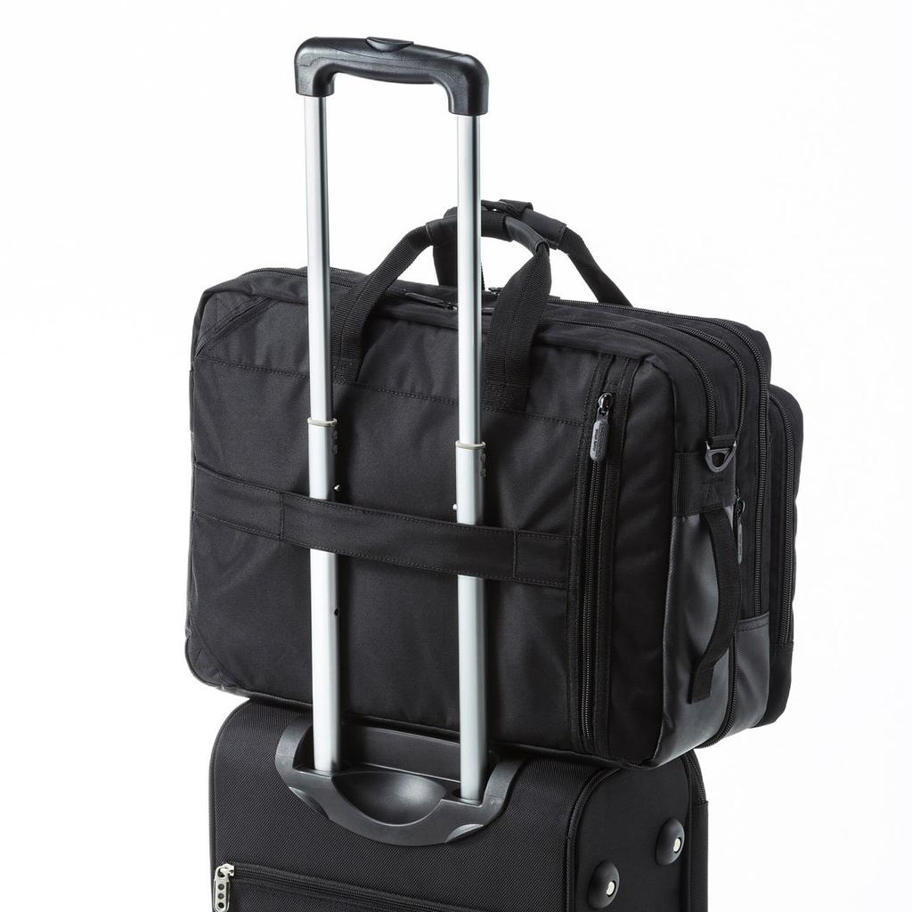 SANWA SUPPLY Деловая сумка 3WAY business Удлиненная вставка Большая вместимость Водоотталкивающая Легкая Совместима с шириной дюймов Внешняя Ш450 x В330 x