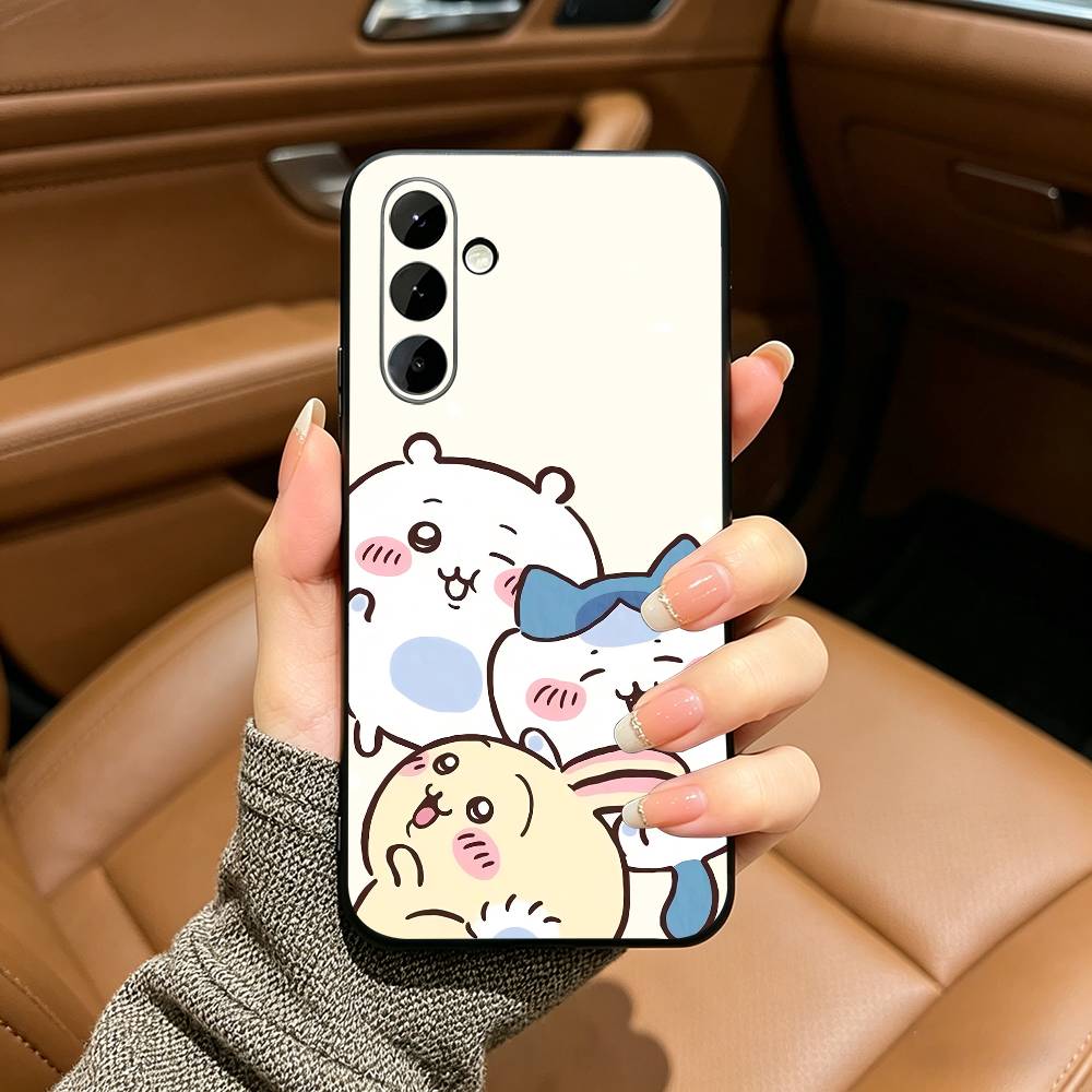 C-Cute C-C-Chiikawas Чехол для телефона Samsung Galaxy A73,A71 A72,A70,A53,A52,A51,Мягкий силиконовый черный чехол