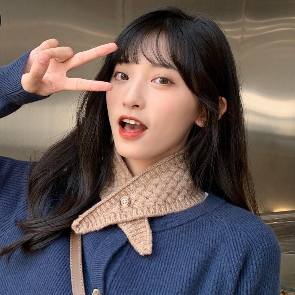 Windproof Cross Neck Warmer Solid Color Women Winter Neckerchief Apparel Accessories