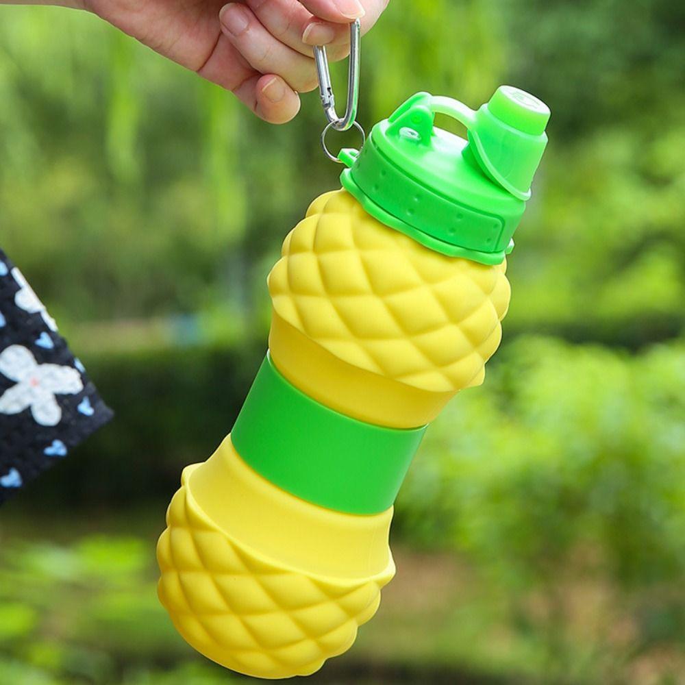 Fruit Shape Pineapple Sport Bottle Pineapple Collapsible Water Bottles Outdoor